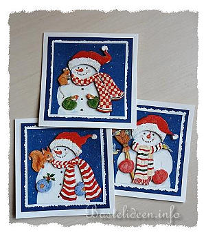 Weihnachtskarten mit Schneemnnern Set 