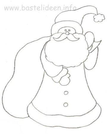 Weihnachtsmann aus Holz - Bastelvorlage