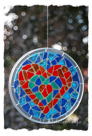 Window-Color Fensterbild - Mosaik Herz 