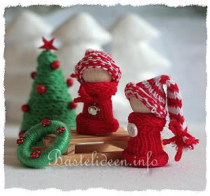 Basteln für Weihnachten - Dekorationen aus Holz und Wolle 