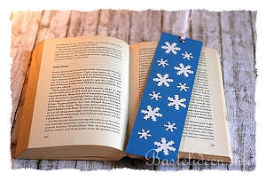 Basteln mit Kindern - Weihnachtsbasteln - Lesezeichen mit Schneeflocken