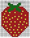 Bügelperlen Bastelvorlage - Erdbeere 100