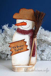 Weihnachten - Basteln mit Holz - It's Snowtime Schneemann