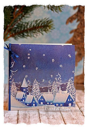 Weihnachtskarte mit Schneelandschaft 