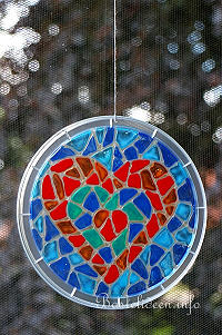 Window-Color Fensterbild - Mosaik Herz 