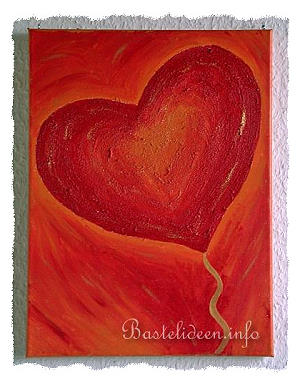 Acrylic Painting - Red Heart Balloon 