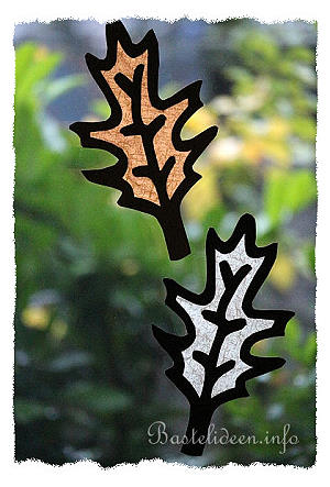 Basteln für den Herbst - Herbstblätter Fensterbild