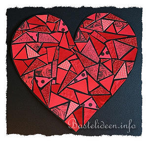 Basteln mit Papier - Mosaik Herz