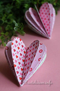 Basteln mit Papier - Valentinstag Bastelidee - 3-D Papier Herz 
