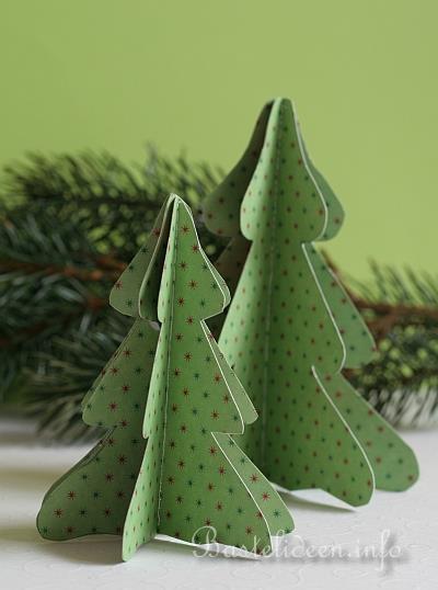 Basteln mit Papier - Weihnachtsbasteln - Weihnachtsbasteleien - 3-D Weihnachtsbaum