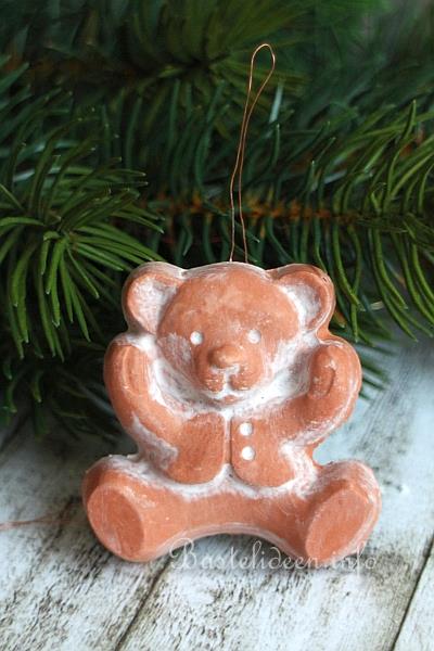 Basteln zu Weihnachten - Bär Baumanhänger - Giessform - Terracotta
