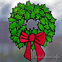 Basteln zu Weihnachten - Windowcolor - Ilex Kranz