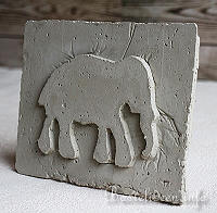 Beton Gießen - Elefant Reliefbild