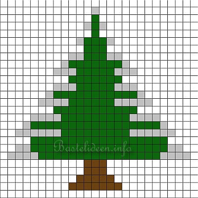 Bügelperlen Bastelvorlage - Weihnachtsbaum 400