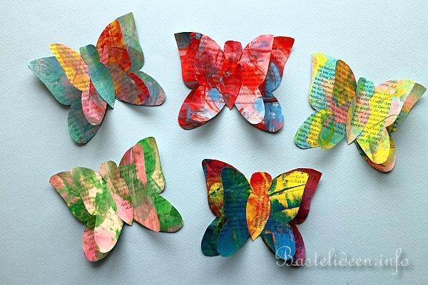 Bunte Papier-Schmetterlinge