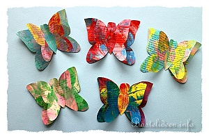 Bunte Papier-Schmetterlinge