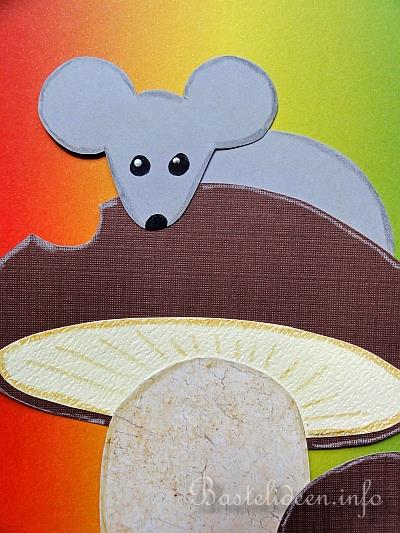 Fensterbild - Maus mit Pilzen Detailbild