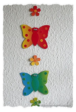Fensterbild - Schmetterling und Blume Kette 