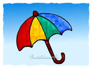 Frühlingsbasteln - Osterbasteln - Windowcolor - Regenschirm