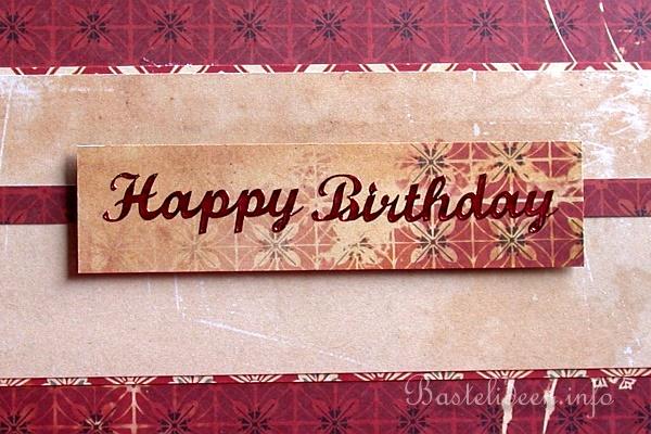 Geburtstag Karte - Rote Karte - Scrapbookpapier - Happy Birthday 2