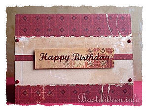 Geburtstag Karte - Rote Karte - Scrapbookpapier - Happy Birthday 