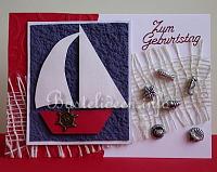 Geburtstagskarte - Maritim mit Segelboot