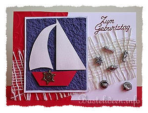 Geburtstagskarte - Maritim mit Segelboot 