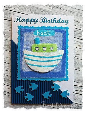Geburtstagskarte für Kinder - Karte mit Boot