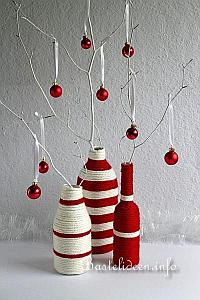Glasflaschen Upcycling - Basteln Weihnachten 