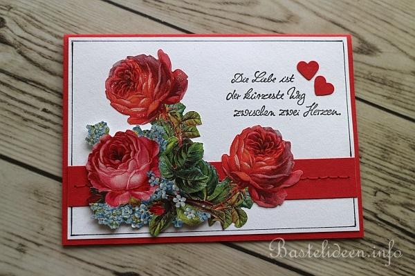 Grusskarten - Geburtstagskarten - Romantische Rote Rosen