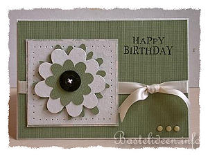Happy Birthday Karte - Grün und Beige 