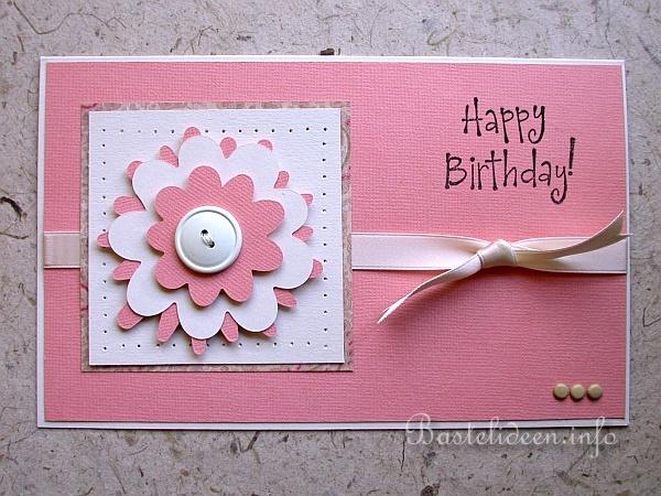 Happy Birthday Karte - Rosa