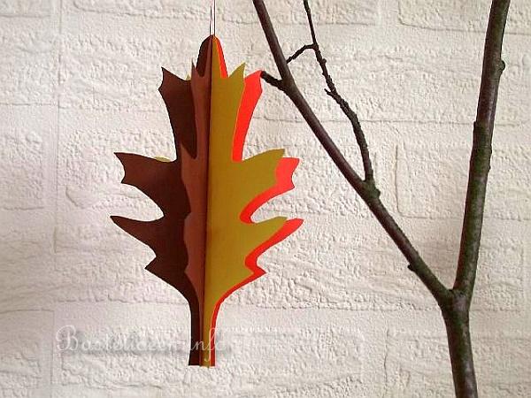 Herbstbasteln - Basteln mit Papier - 3-D Blatt 2