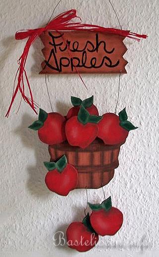 Herbstbasteln - Herbstbasteleien - Korb mit Äpfeln
