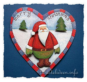 Herzkarte mit Weihnachtsmann