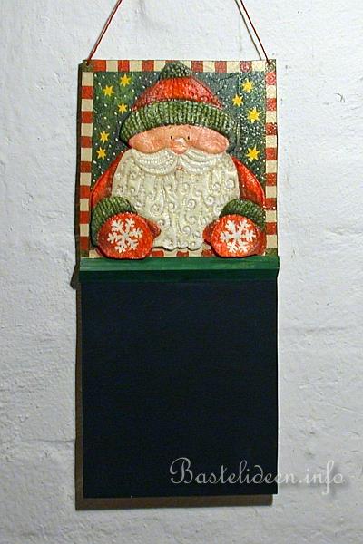 Kreidetafel mit Weihnachtsmann in 3-D