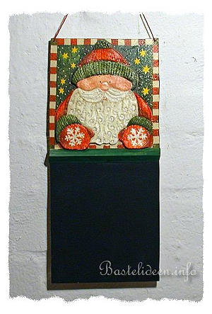 Kreidetafel mit Weihnachtsmann in 3-D 