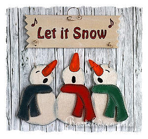 Laubsägearbeit - Schneemann Trio - Let it Snow
