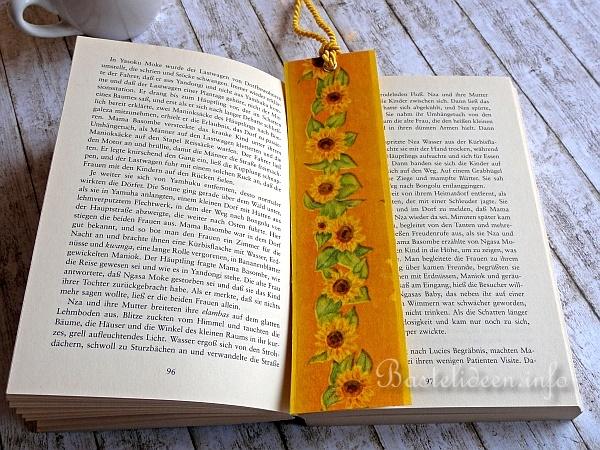 Lesezeichen mit Sonnenblumen 2