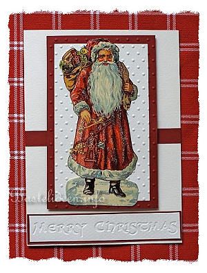Oblaten-Weihnachtsmann Weihnachtskarte 
