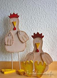 Osterbasteleien - Holzbasteln - Sitzendes Huhn 