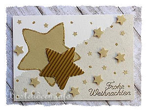 Weihnachtsbasteln - Weihnachtskarte - Goldene Sterne