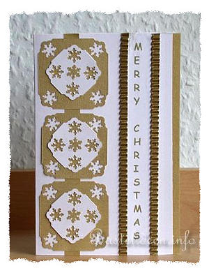 Weihnachtsbasteln - Weihnachtskarte - Schneeflocken in Gold 