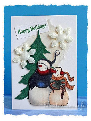 Weihnachtsbasteln - Weihnachtskarte - Winter - Schneemänner