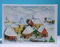 Weihnachtskarte basteln - Winterdorf
