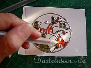 Weihnachtskarte mit Peel-Off Sticker Detail