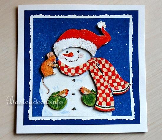 Weihnachtskarte mit Schneemann 2