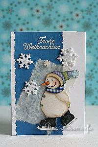 Weihnachtskarte und Winterkarte mit Schneemann