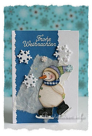 Weihnachtskarte und Winterkarte mit Schneemann