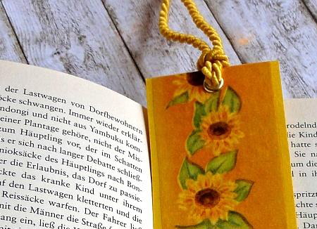 Lesezeichen mit Sonnenblumen 1